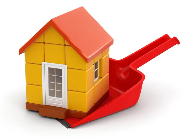 House on dustpan — Stock Photo, Image