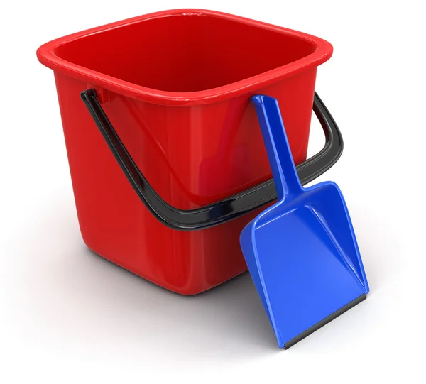 Garbage basket and dustpan — Stock Photo, Image