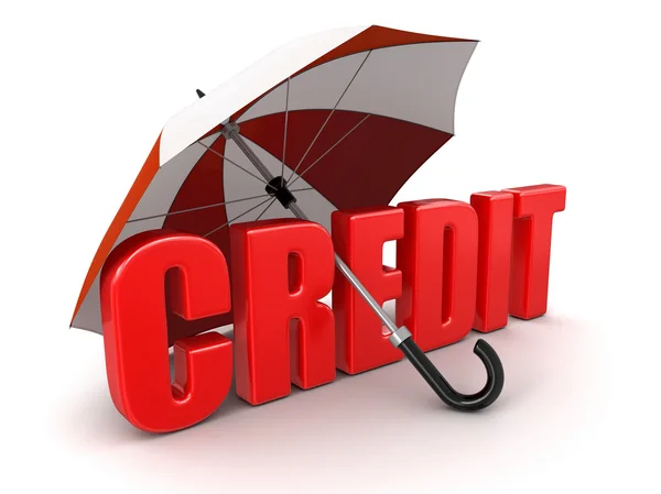 Credit under umbrella — Stock Photo, Image