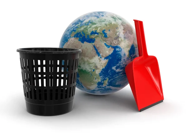 Earth with garbage — Stock Photo, Image