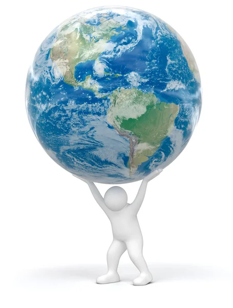 3d man and earth — Stock Photo, Image