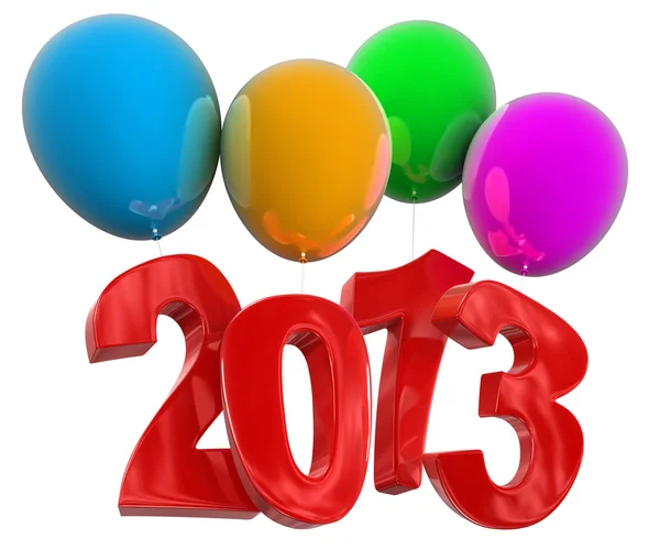 2013 på färg ballonger — Stockfoto