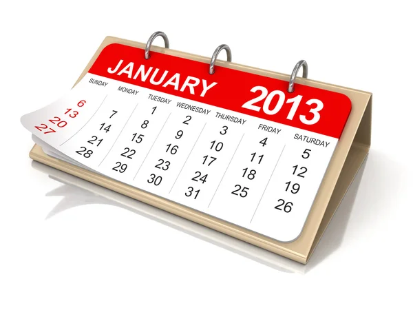カレンダー 2013 年 1 月 — ストック写真