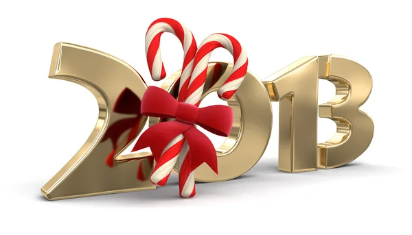 New Year 2013 and Candy Cane — Stock Photo, Image