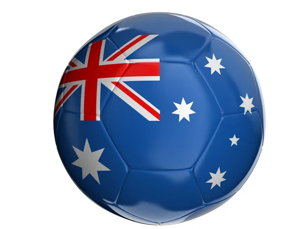 Ballon de football avec drapeau australien — Photo
