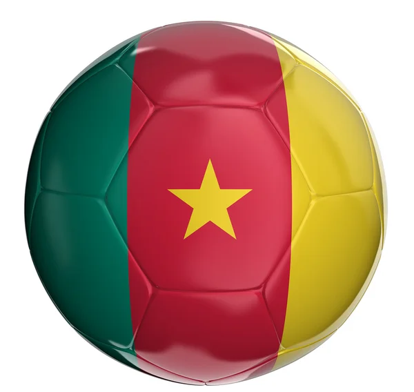 Soccer ball with Cameroon flag — Stock Photo, Image