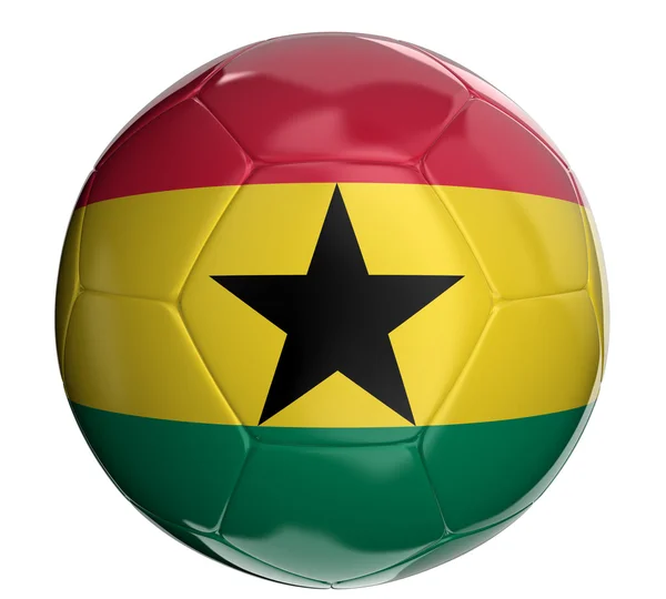 Ballon de football avec drapeau du Ghana — Photo