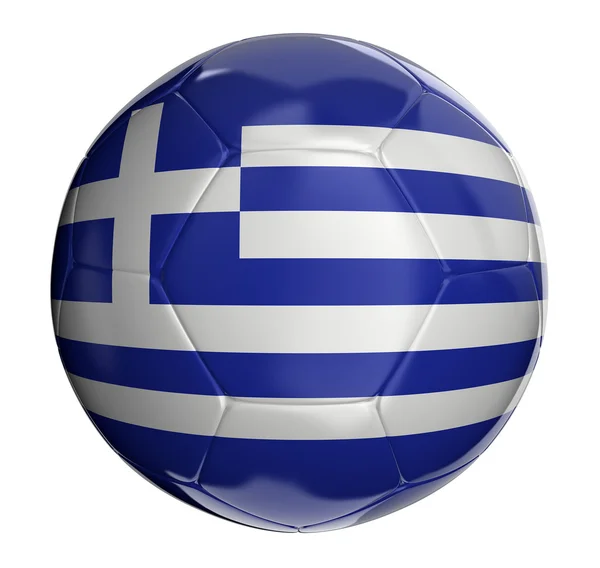 足球球与希腊国旗 — 图库照片