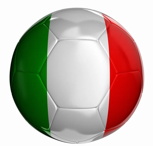 Футбольный мяч с итальянским флагом — стоковое фото