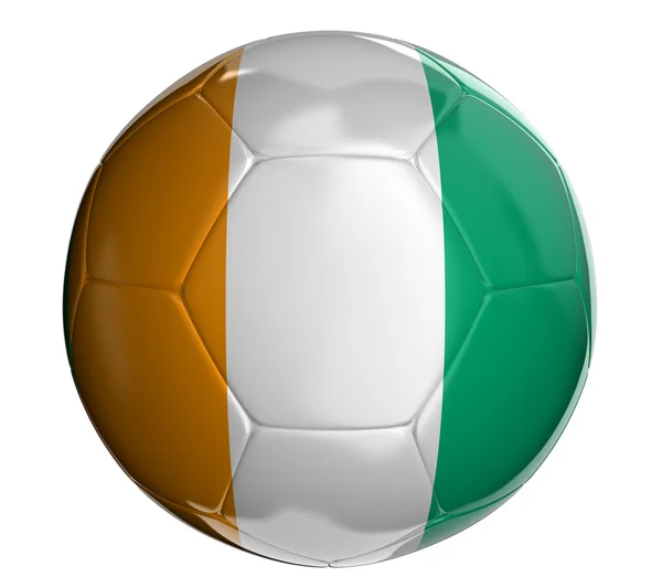 Soccer ball with Cote d'ivoire flag — Stock Photo, Image