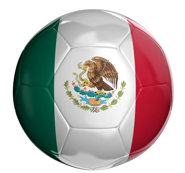 Balón de fútbol con bandera mexicana —  Fotos de Stock