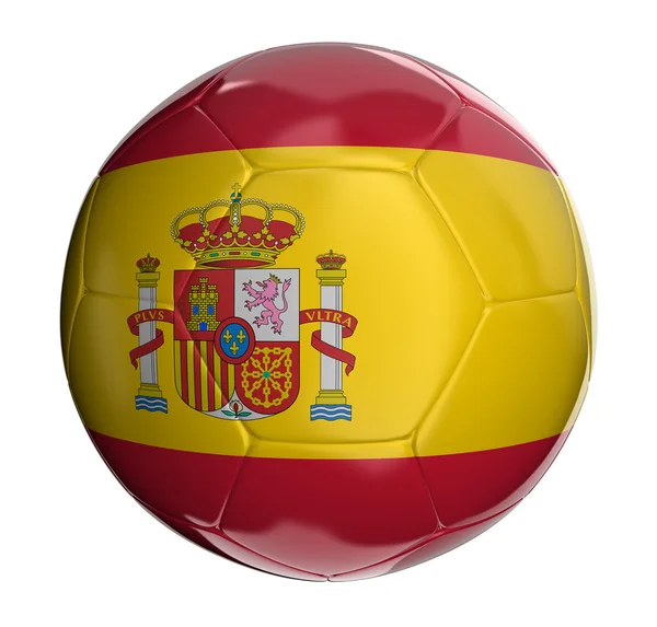Soccer ball with Spanish flag — Stock Photo, Image