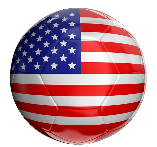 Ballon de football avec drapeau américain — Photo