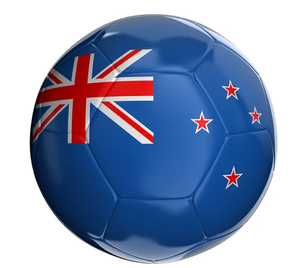 Ballon de football avec drapeau de la Nouvelle-Zélande — Photo