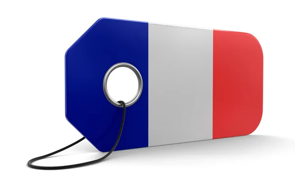 Etiqueta con bandera francesa — Foto de Stock