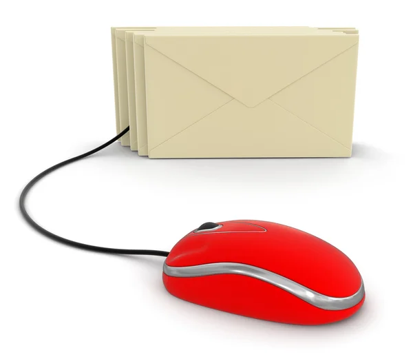 Lettere e mouse del computer — Foto Stock