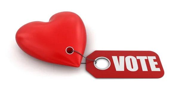 Heart with label vote — Stock Photo, Image