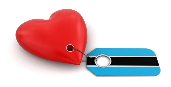 Heart with Botswana flag — Stock Photo, Image