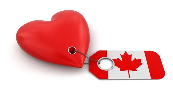 カナダの国旗と心 — ストック写真