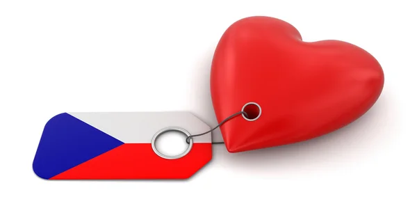 Heart with Czech flag — Stock Photo, Image