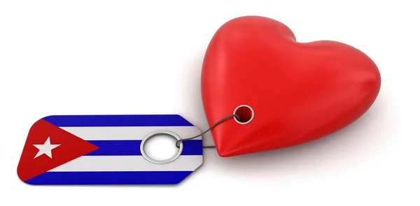 Corazón con bandera cubana — Foto de Stock