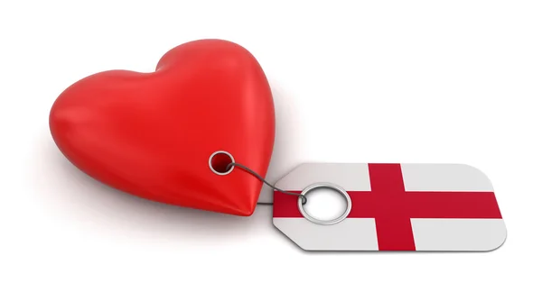 Heart with English flag — Stock Photo, Image