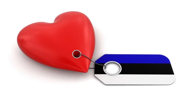 Heart with Estonian flag — Stock Photo, Image