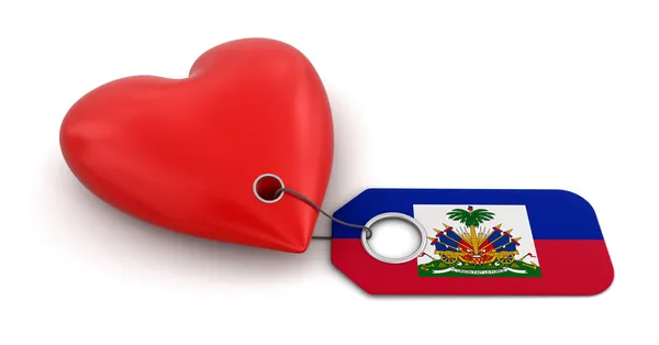 Καρδιά με τη σημαία της Αϊτής — Φωτογραφία Αρχείου