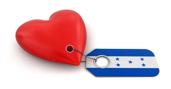 Corazón con bandera de Honduras — Foto de Stock