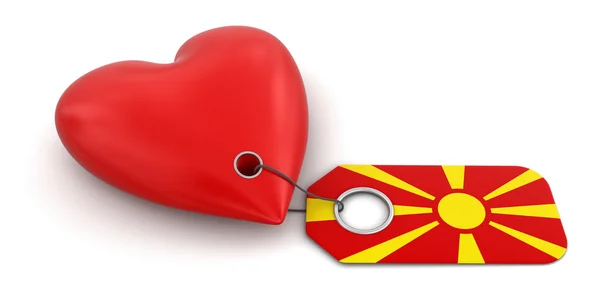 Heart with Macedonian flag — Stock Photo, Image