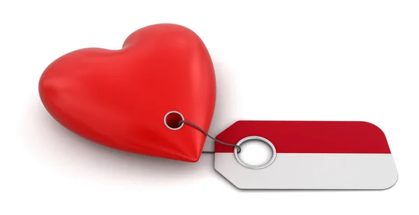 Heart with Monaco flag — Stock Photo, Image
