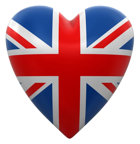 Serce z Flaga Wielkiej Brytanii — Zdjęcie stockowe