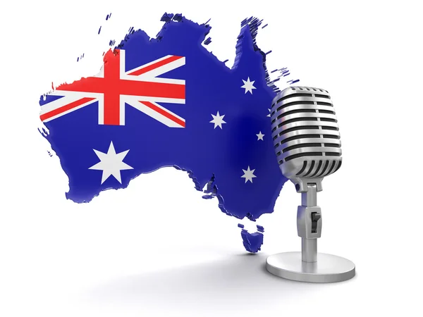 Microfone e Austrália — Fotografia de Stock