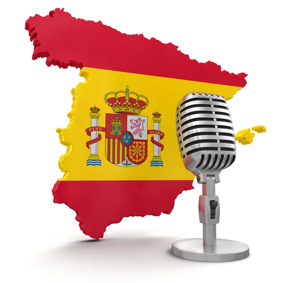 Microfone e Espanha — Fotografia de Stock