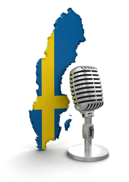 Microphone and Sweden — Stock Photo, Image