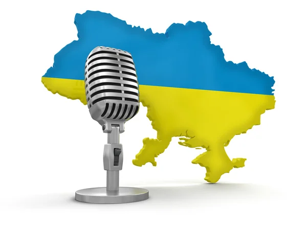 Microphone and Ukraine — Stock Photo, Image