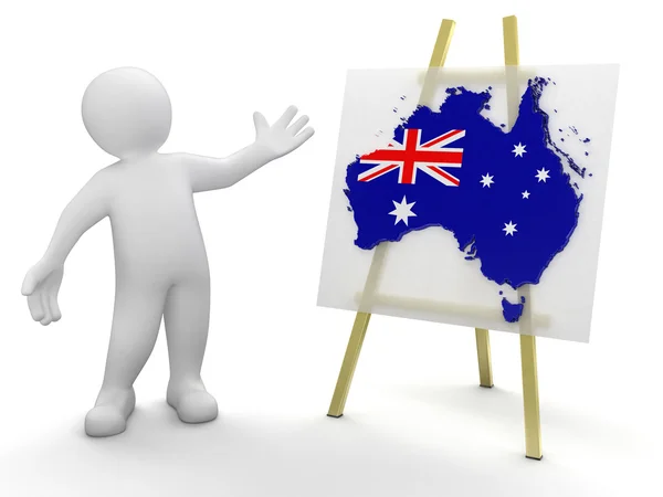 Man and Australian map — Stock Photo, Image