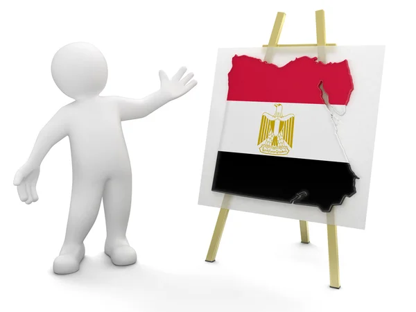 Hombre y Egipto mapa — Foto de Stock