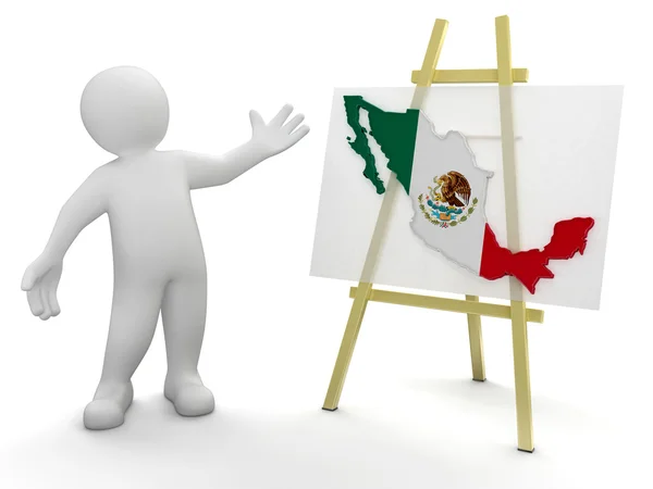 남자와 멕시코 지도 — 스톡 사진