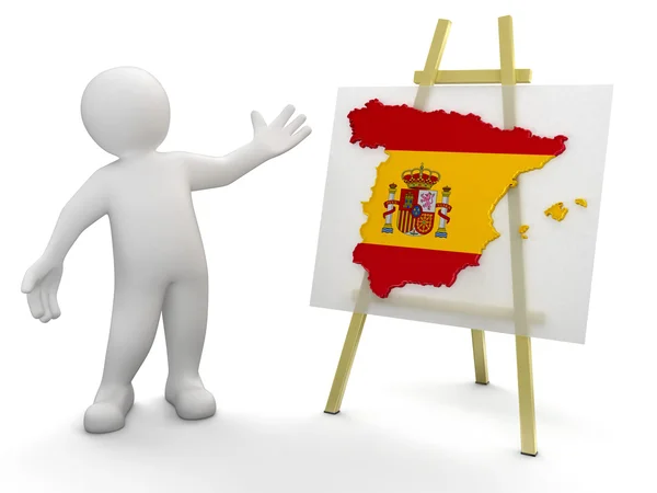 Mann und spanische Karte — Stockfoto