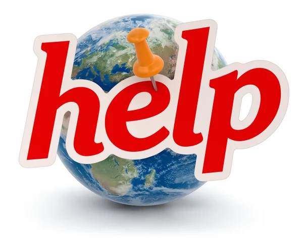 Globe and help — Stock Photo, Image