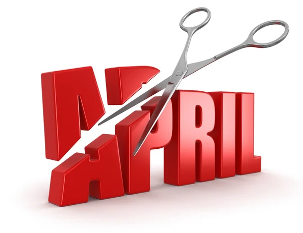 Scissors and April — Stock Photo, Image