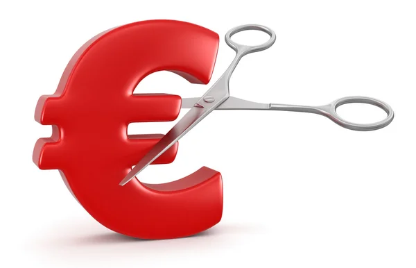Nůžky a euro — Stock fotografie