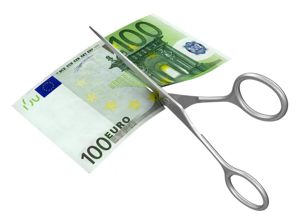 Scissors and Euro — Stock Photo, Image