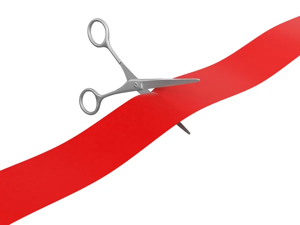 Scissors and Ribbon — Stock Photo, Image