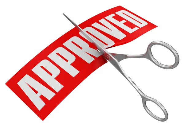 Scissors and approved — Stock Photo, Image