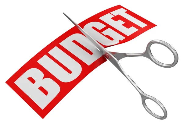 Scissors and budget — Stock Photo, Image