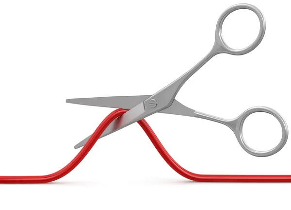 Scissors and Cable — Stock Photo, Image