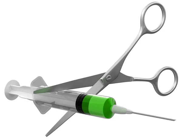 Scissors and Syringe — Stock Photo, Image