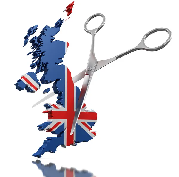 Tesoura e Reino Unido — Fotografia de Stock